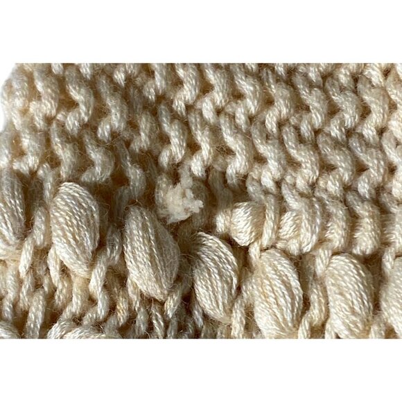 Ugg Womens cable Knit chunky fisherman’s Scarf Beige One Size Wool & Acrylic - Picture 11 of 11